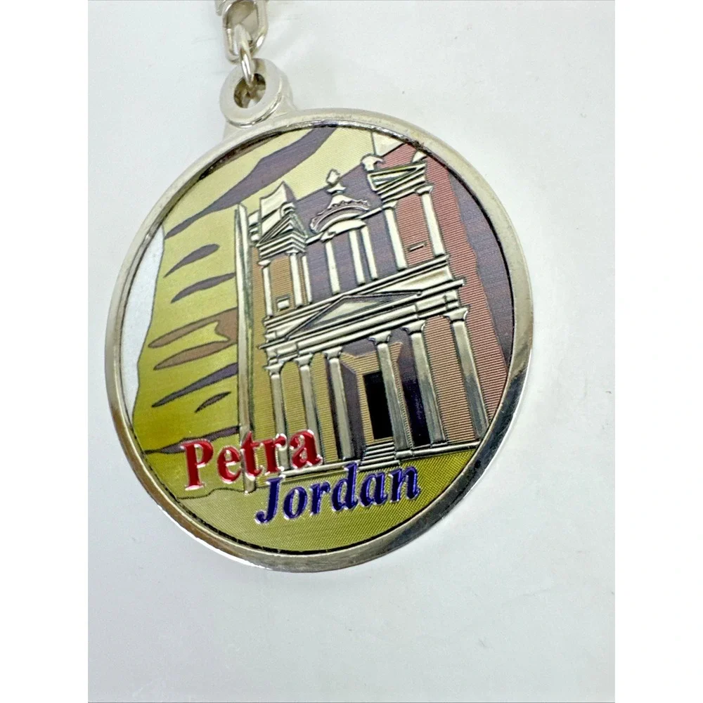 Petra Jordan Keychain 50 Year Perpetual Calendar 2010-2060 Silver Tone Circle